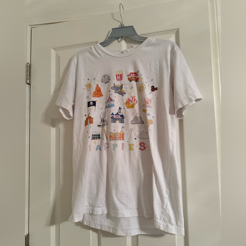 Bella Canvas White Disneyland inspired icons Graphic Tee